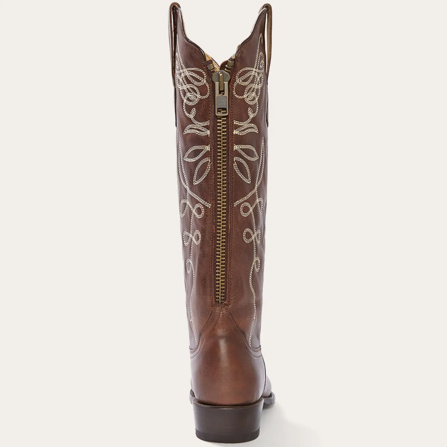Adeline Burnished Brown Back Zip Cowboy Boot