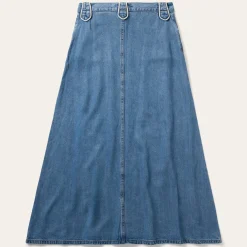 A-Line Piped Denim Skirt