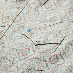Aqua Paisley Print Western Shirt