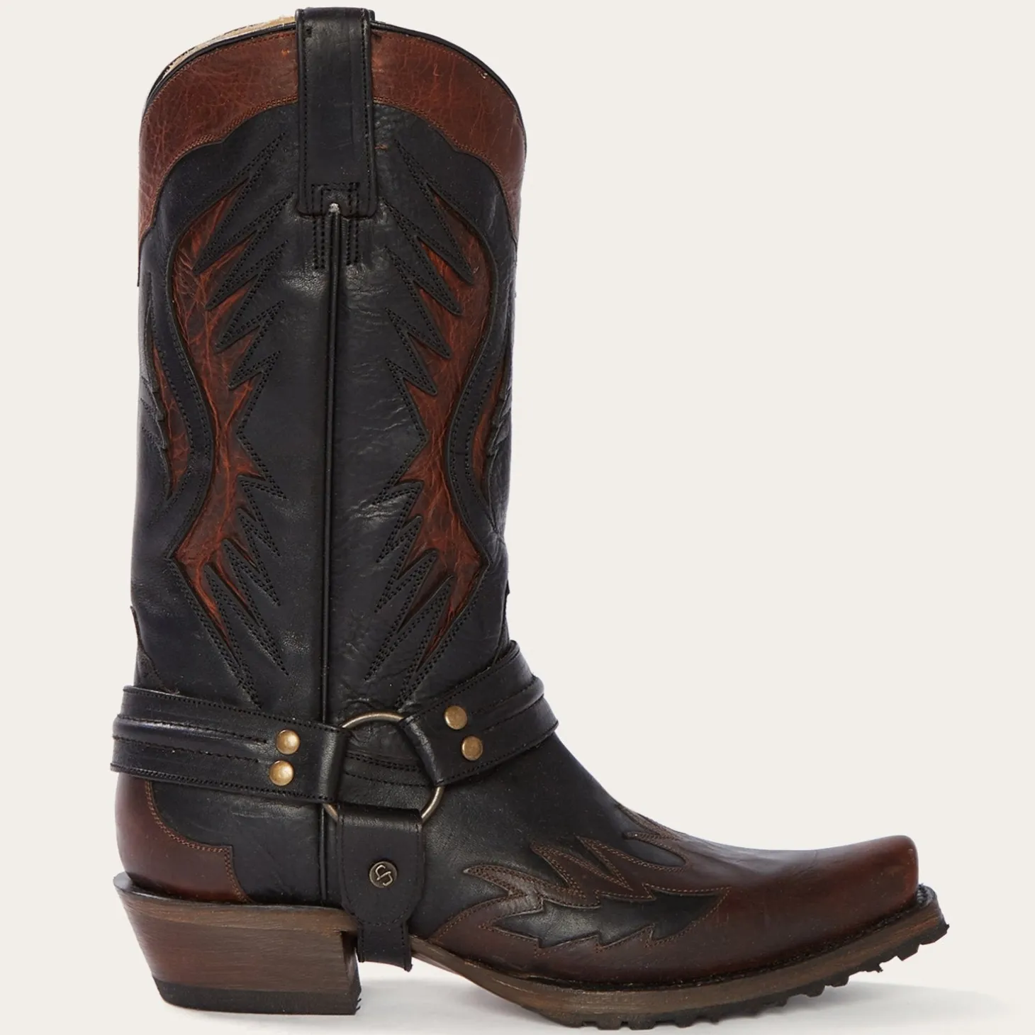 Biker Outlaw Oiled Leather Cowboy Boot