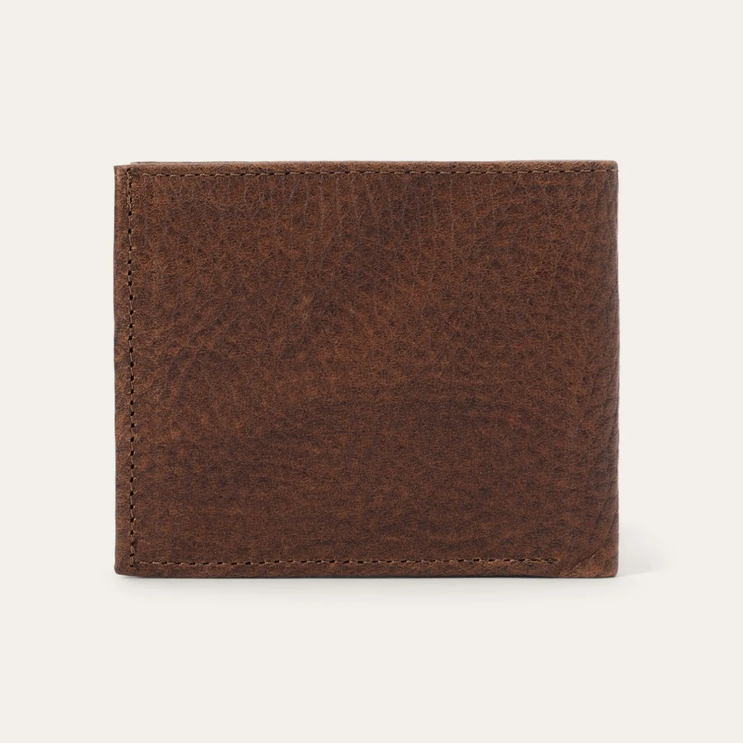Bison Leather Stetson Rivet Bi-Fold Wallet