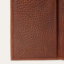 Bison Leather Stetson Rivet Checkbook Wallet
