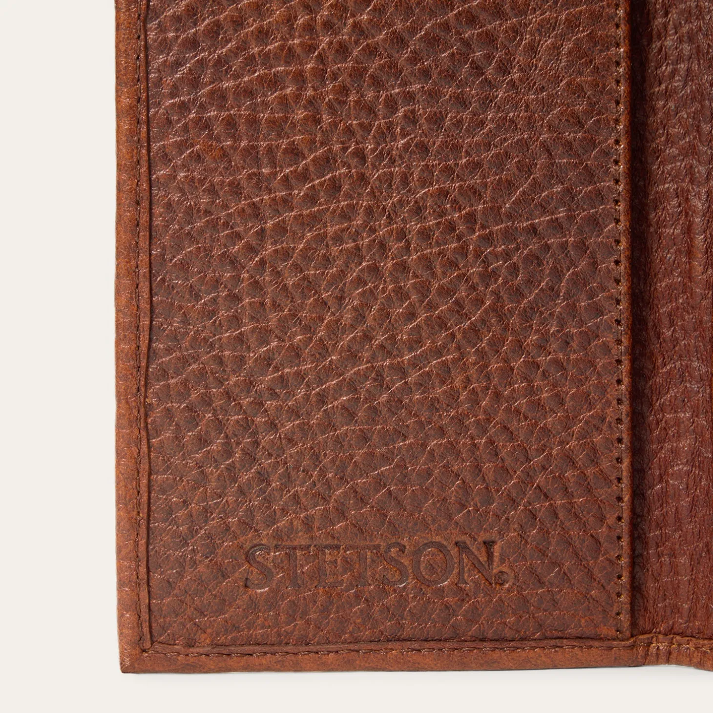 Bison Leather Stetson Rivet Checkbook Wallet