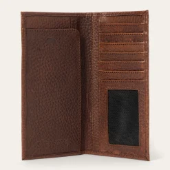 Bison Leather Stetson Rivet Checkbook Wallet