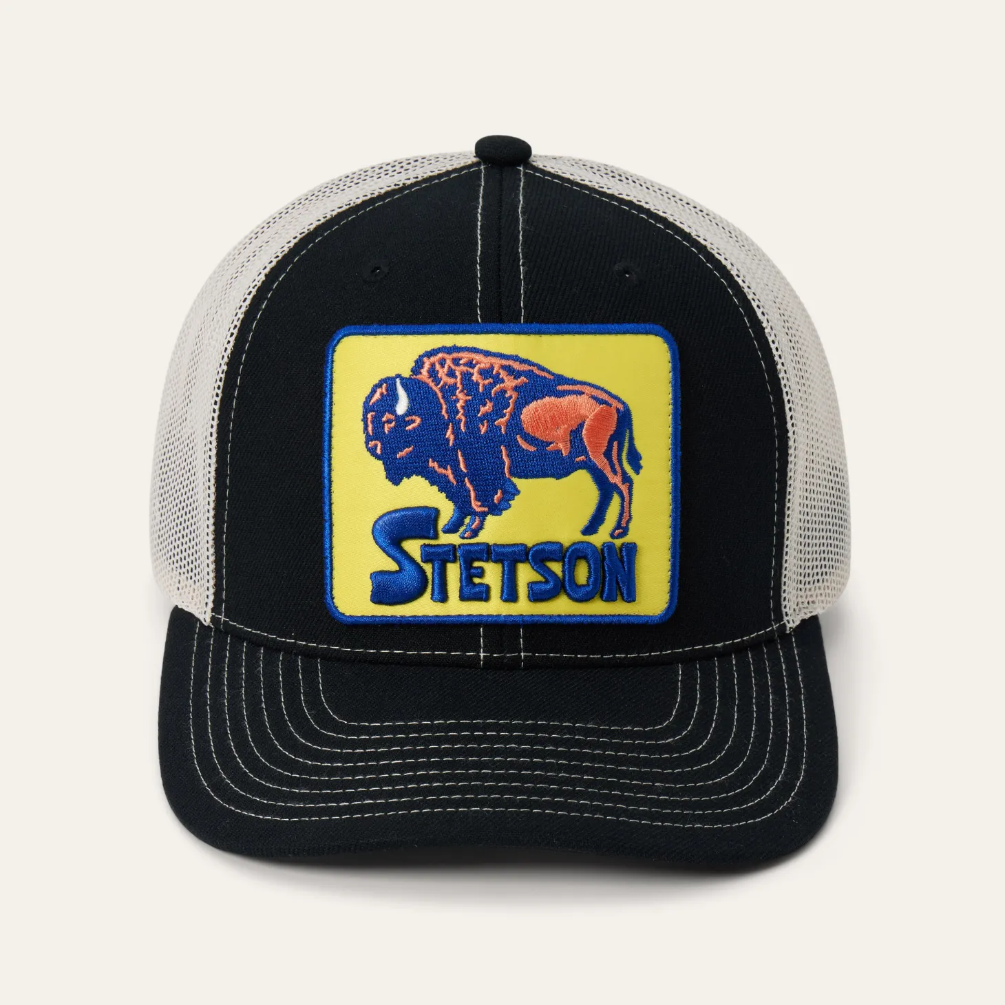Bison Patch High Crown Trucker Hat