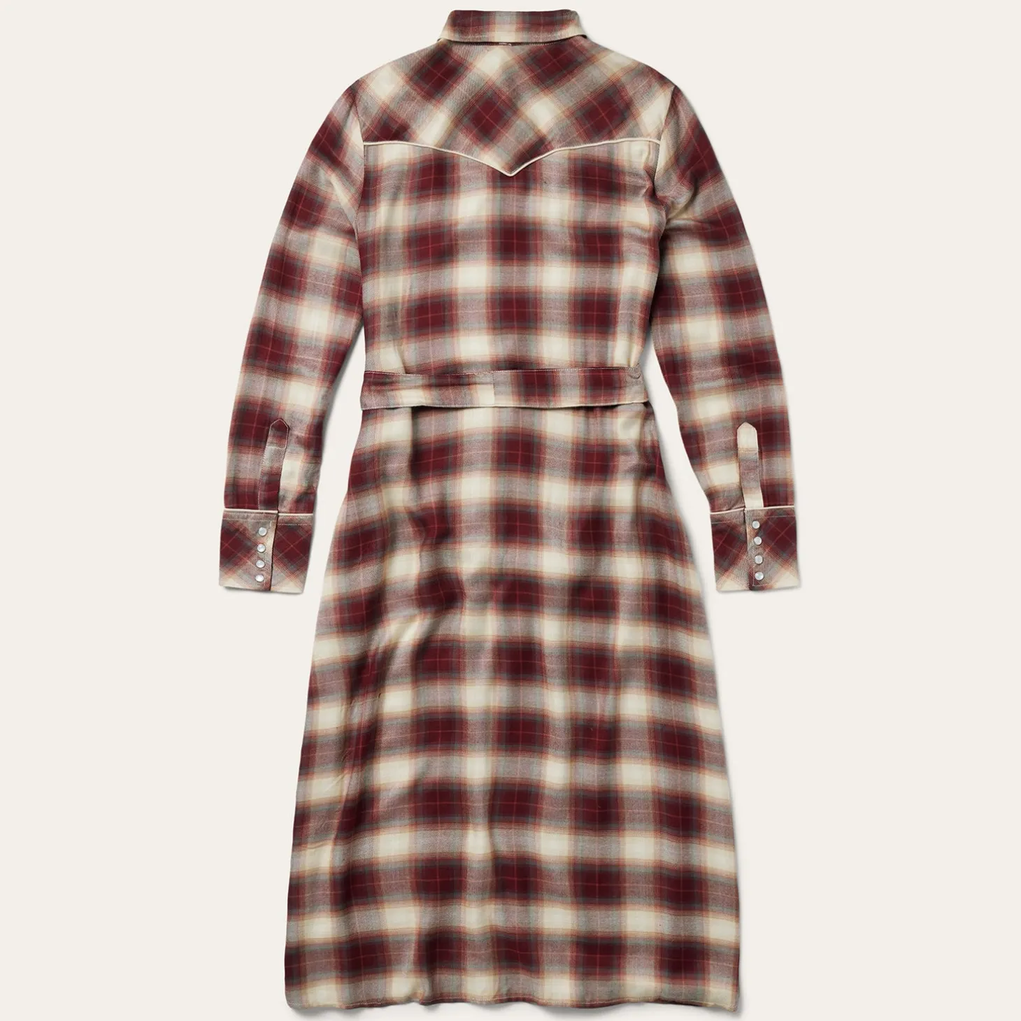Black Cherry Plaid Shirt Dress