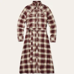 Black Cherry Plaid Shirt Dress