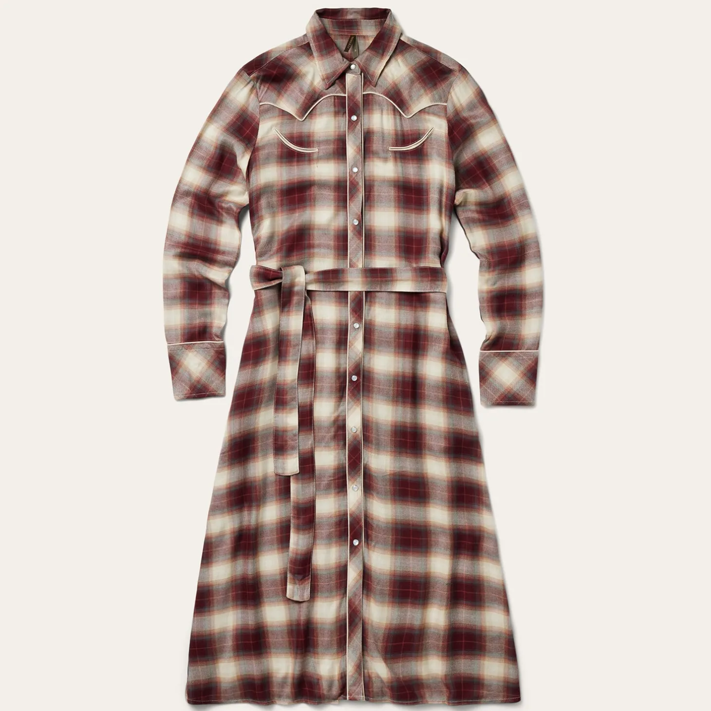 Black Cherry Plaid Shirt Dress