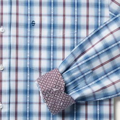 Blue Diamond Dobby Plaid Shirt