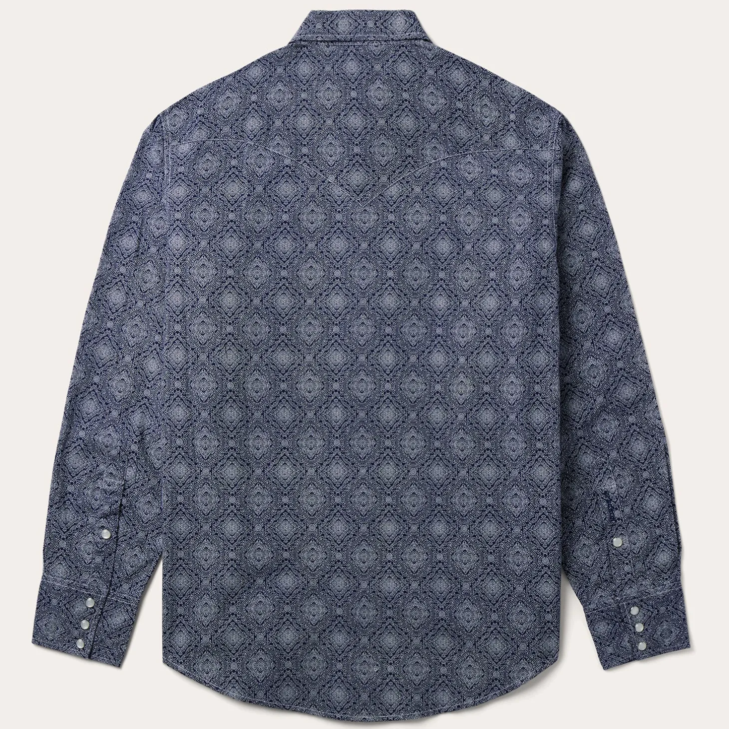Blue Medallion Print Western Shirt