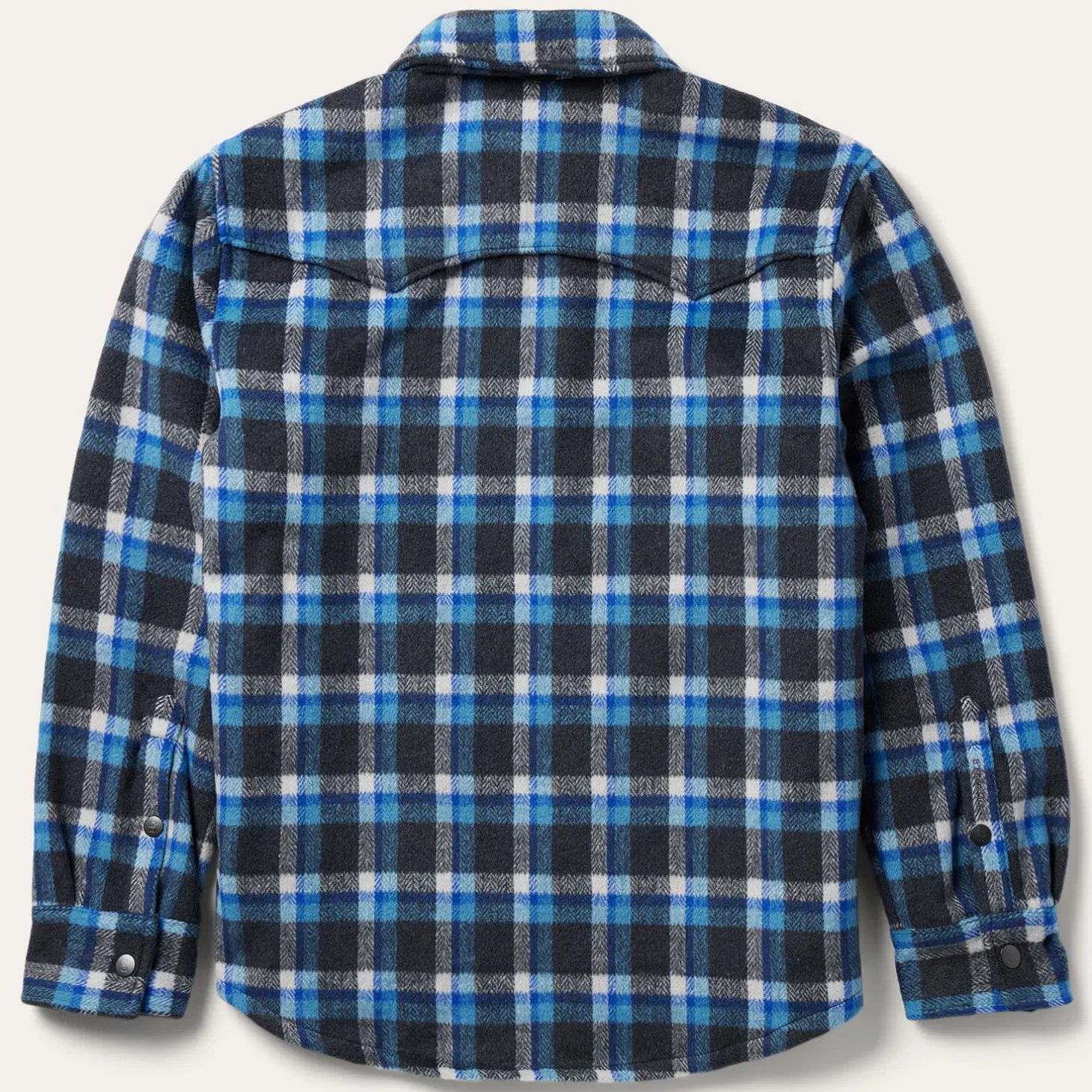 Blue Plaid Quilted Shirt Jacket