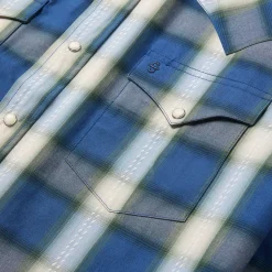 Blue Sage Dobby Plaid Western Shirt