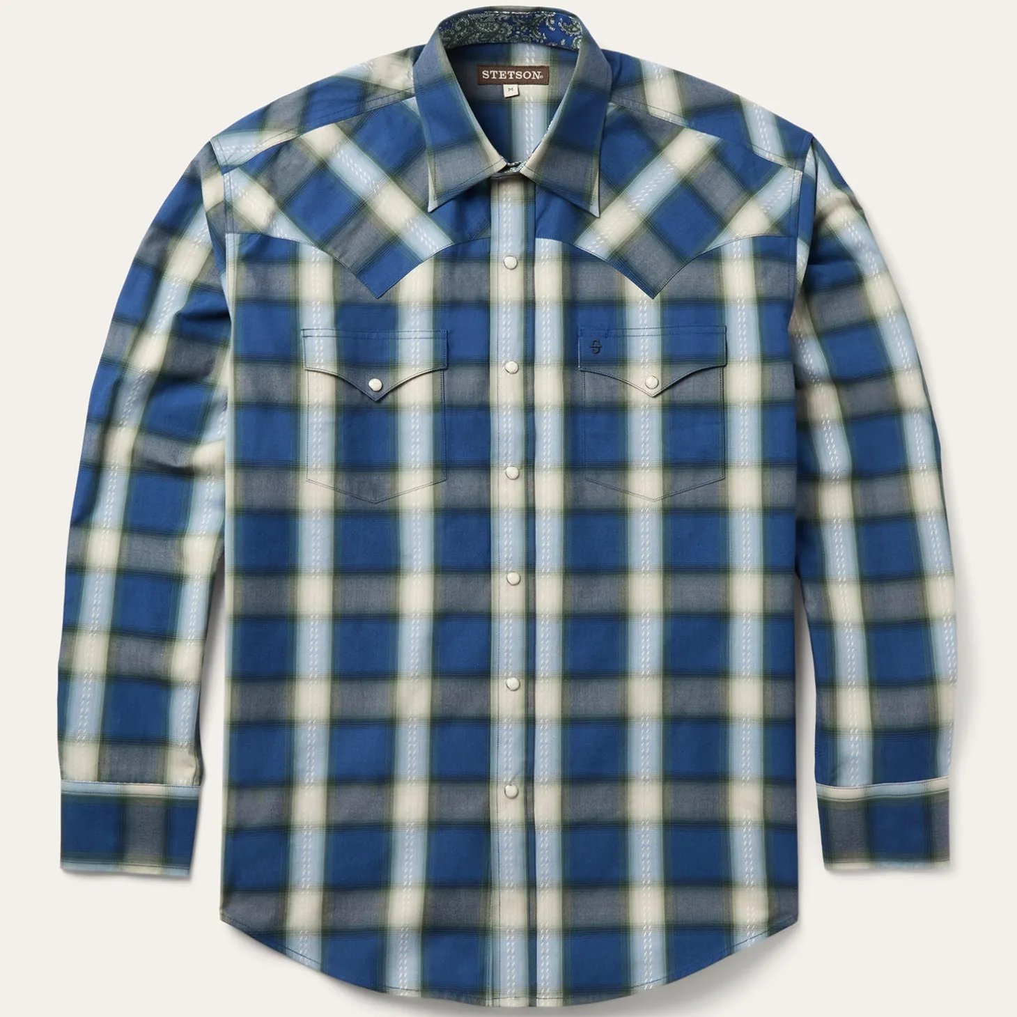 Blue Sage Dobby Plaid Western Shirt