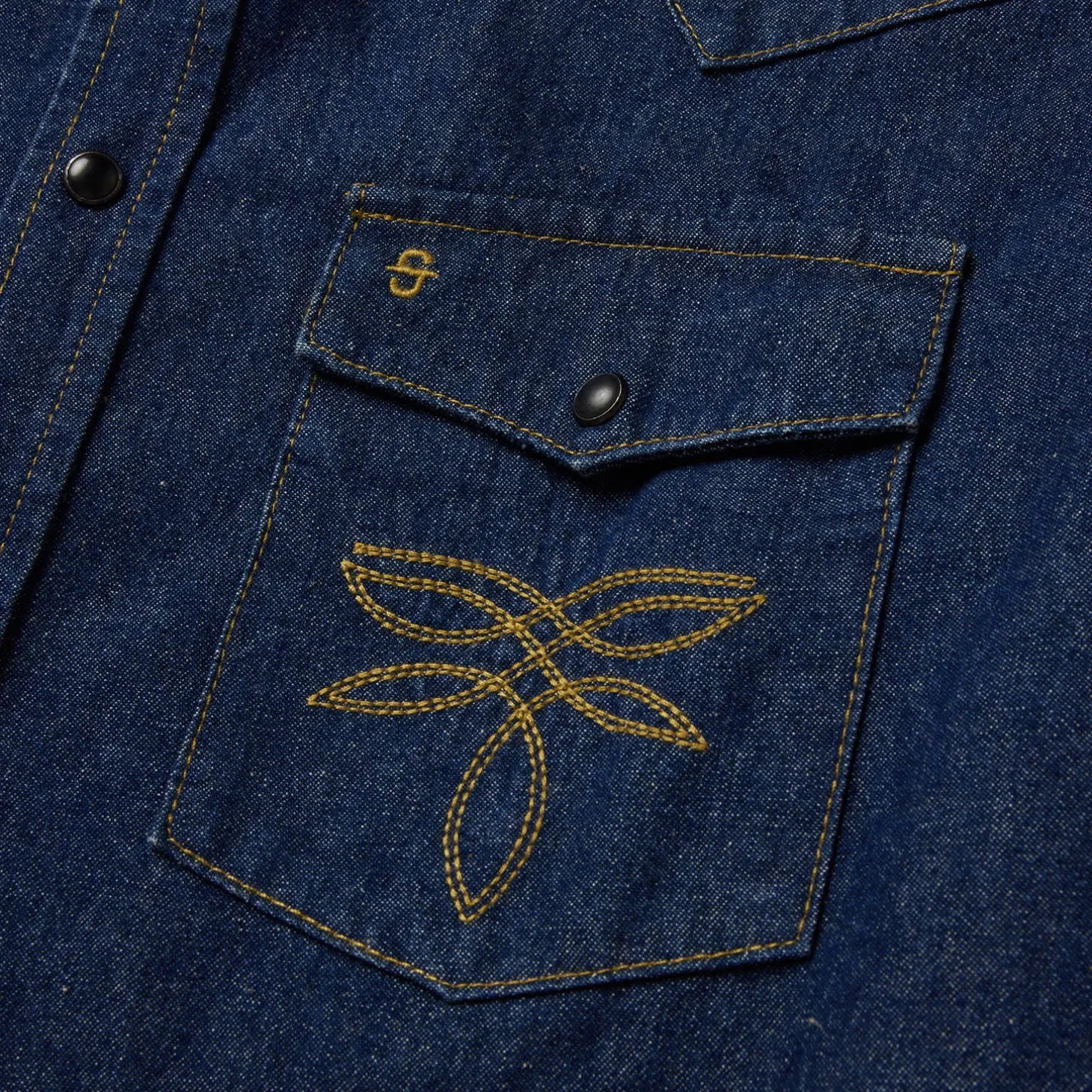 Boot Stitch Raw Denim Shirt