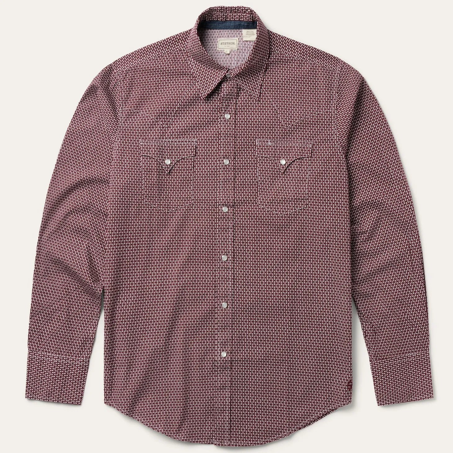 Broken Diamond Print Western Shirt