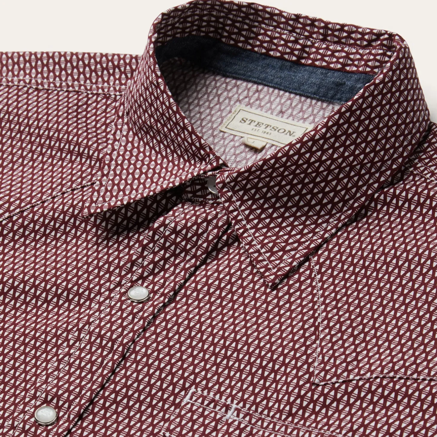 Broken Diamond Print Western Shirt