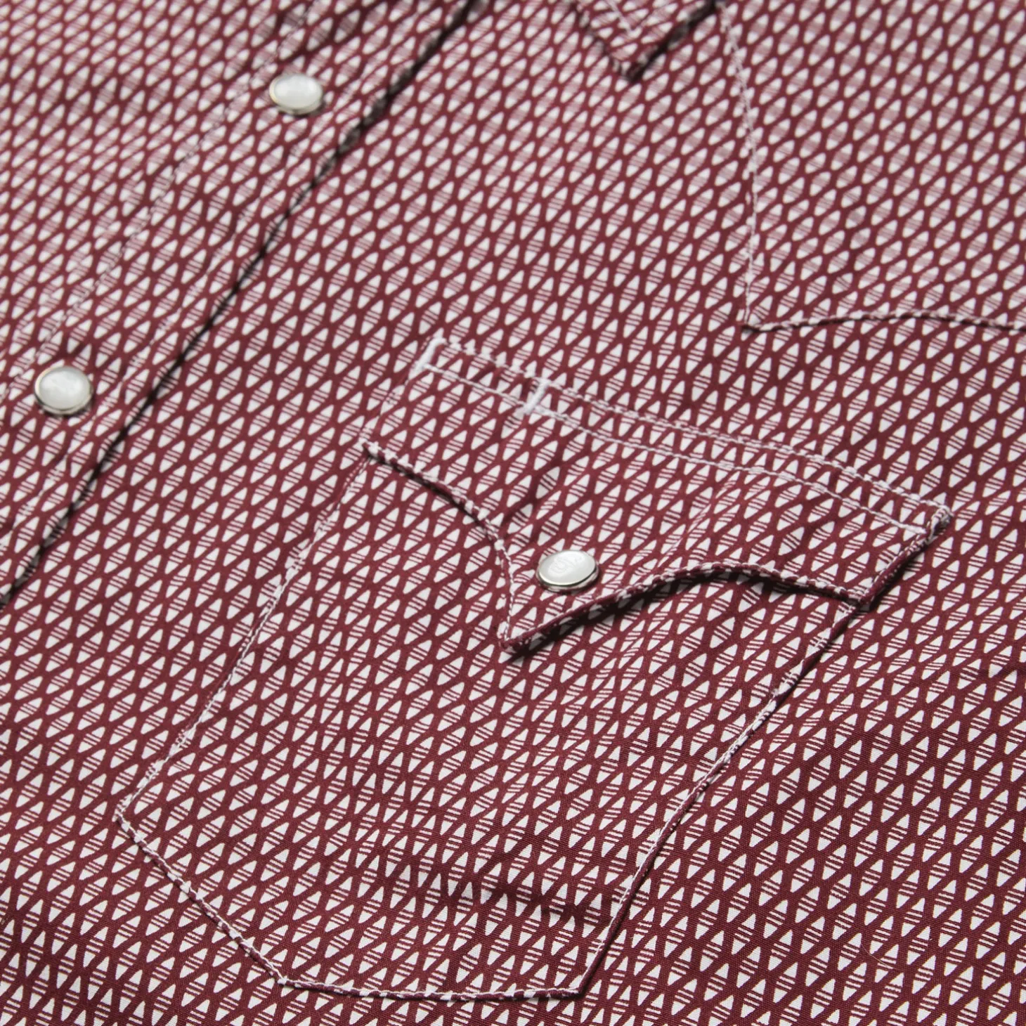 Broken Diamond Print Western Shirt
