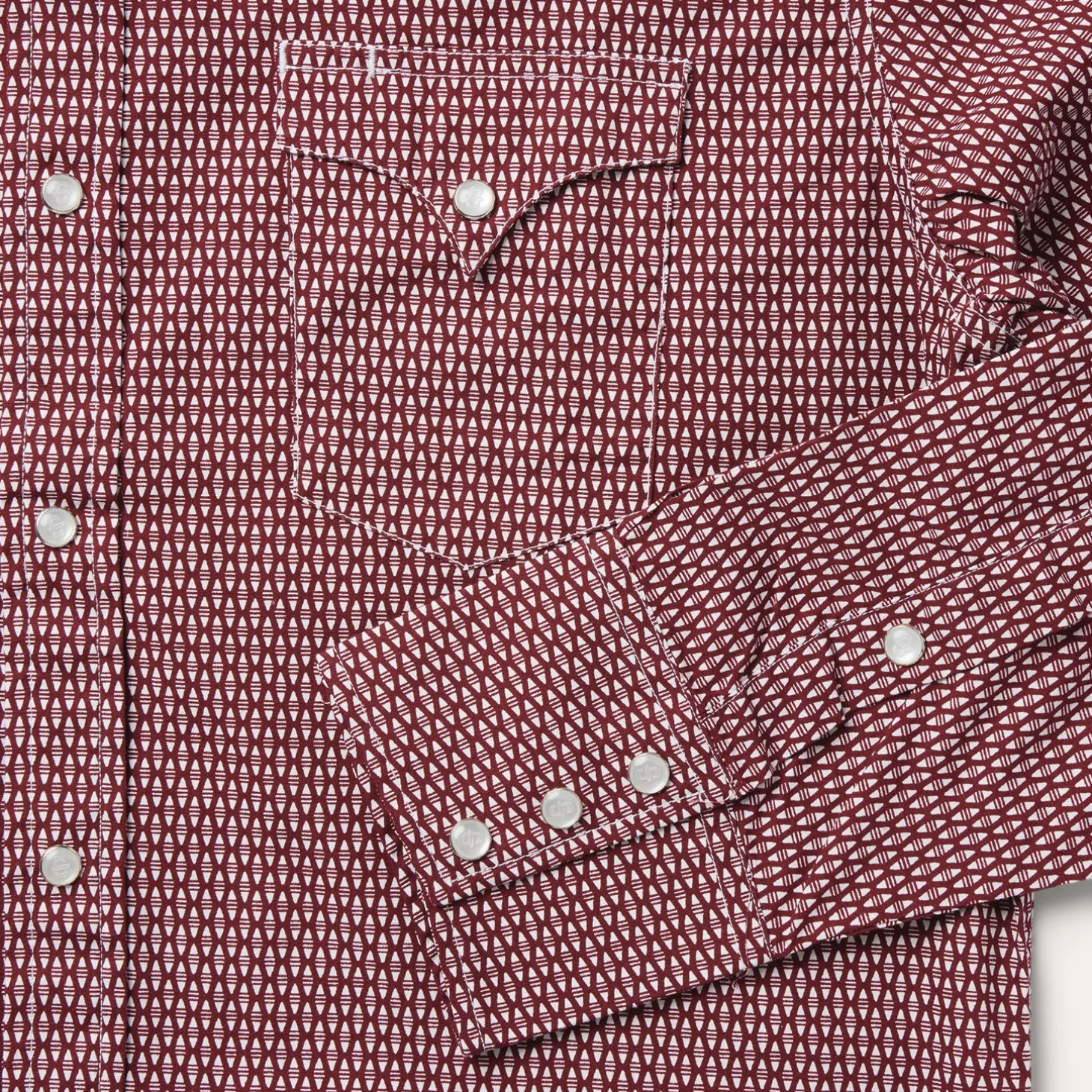 Broken Diamond Print Western Shirt