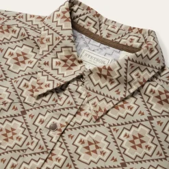 Brown Aztec Poplin Western Shirt