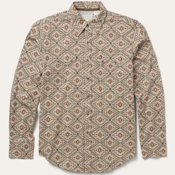 Brown Aztec Poplin Western Shirt