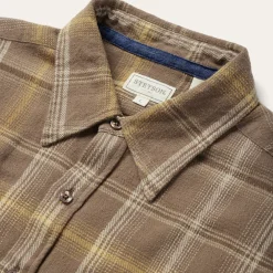 Brown Flannel Button-Front Shirt
