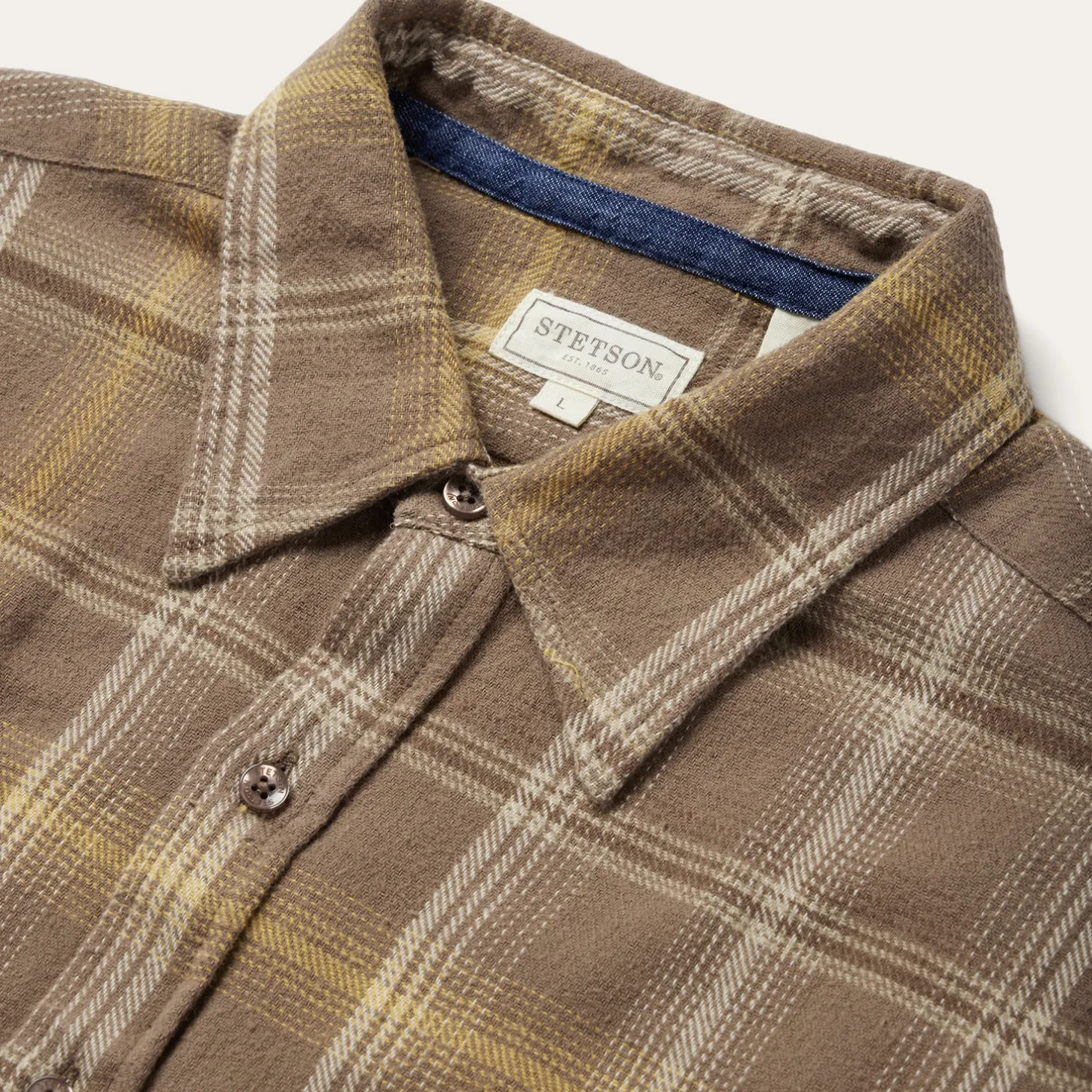 Brown Flannel Button-Front Shirt