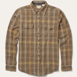 Brown Flannel Button-Front Shirt