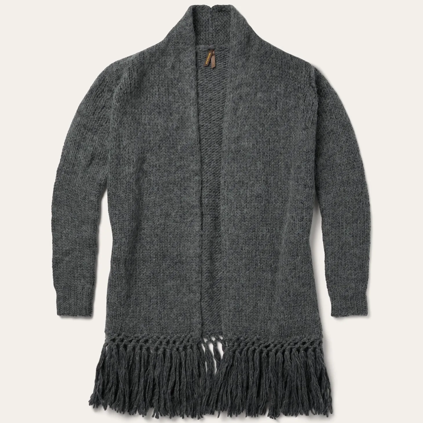 Charcoal Fringed Cardigan