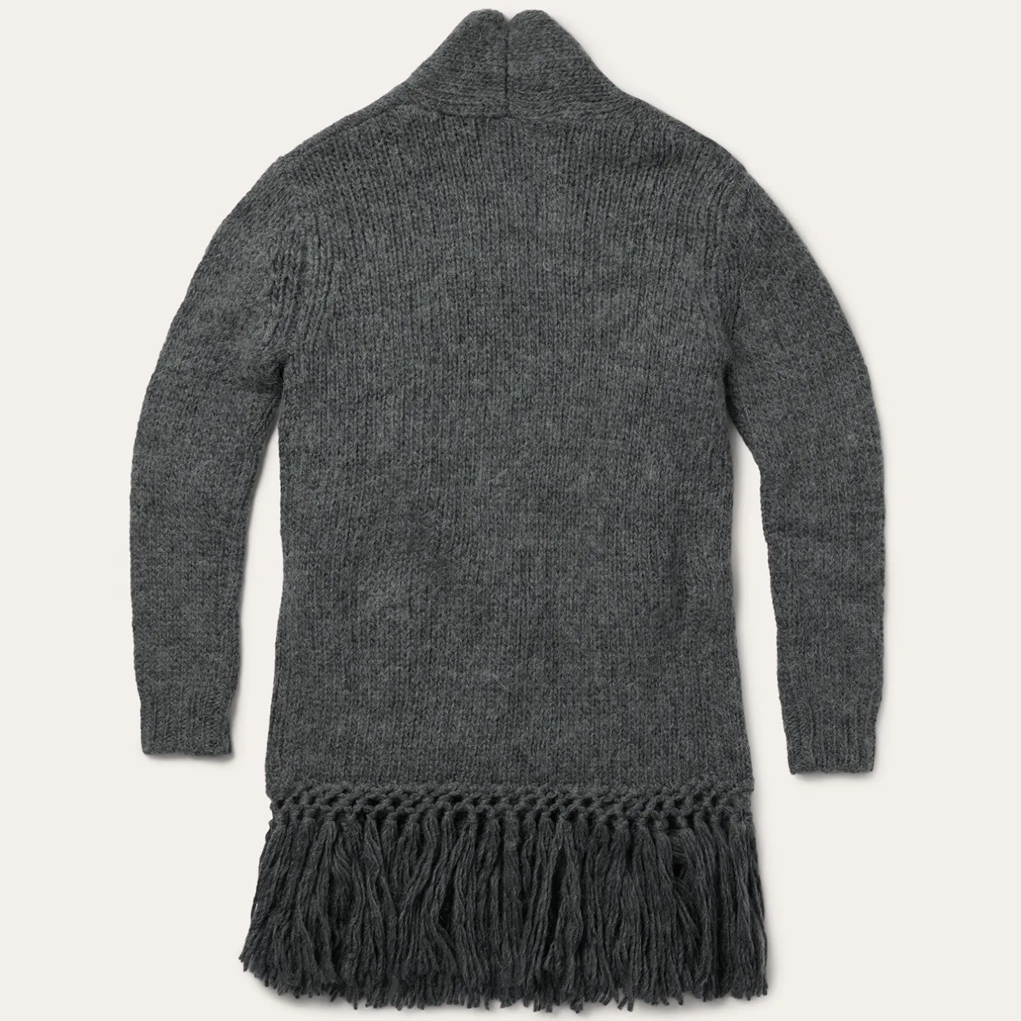 Charcoal Fringed Cardigan
