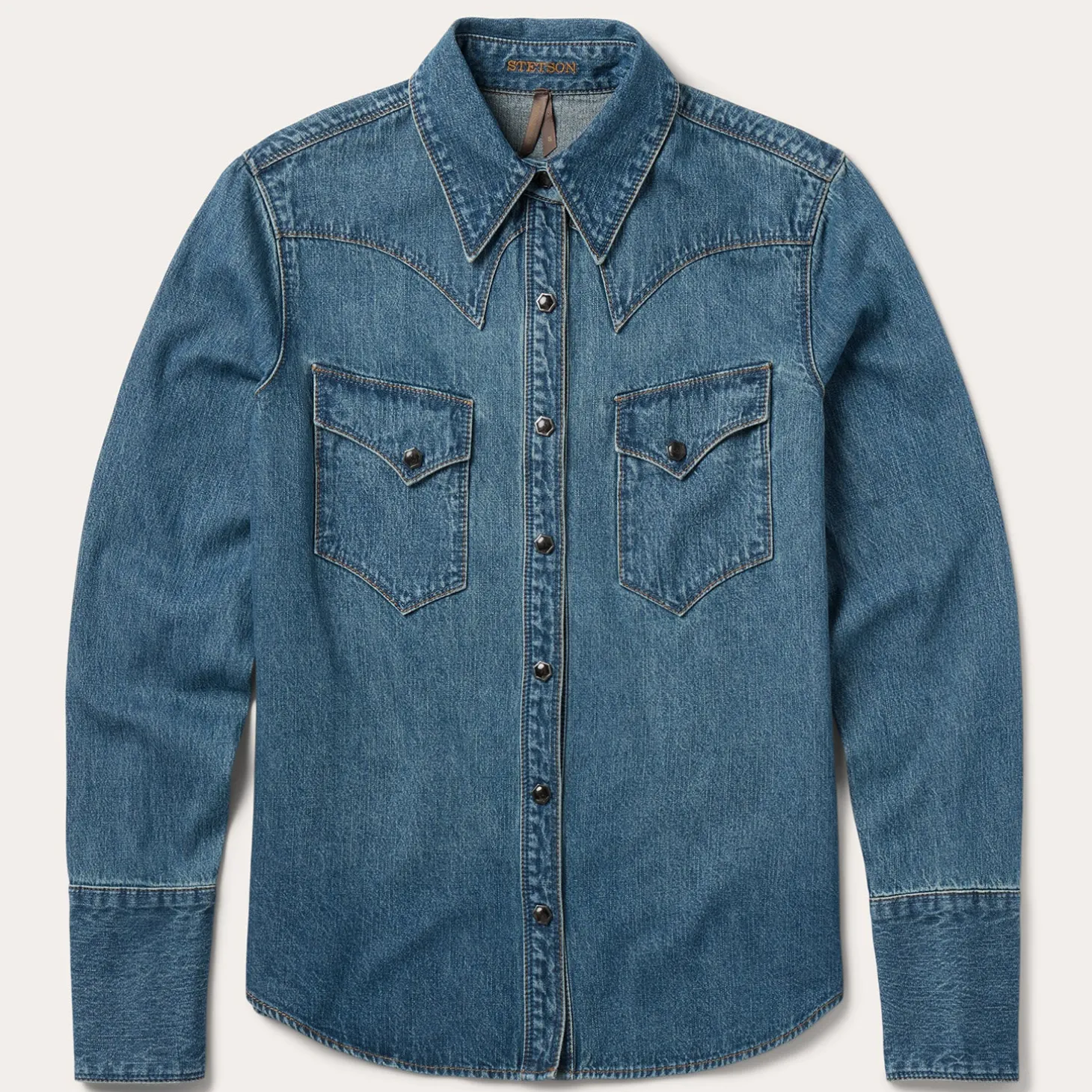 Chocolate Snap Western Denim Shirt