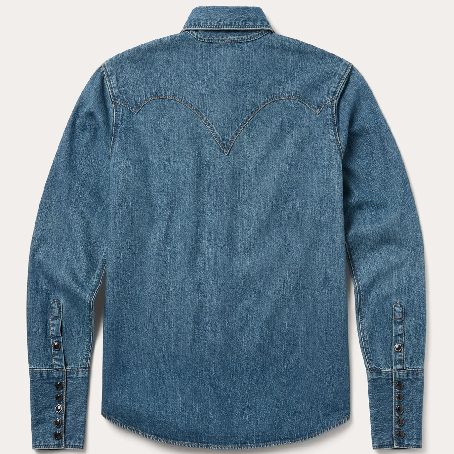 Chocolate Snap Western Denim Shirt