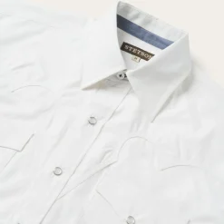 Classic Solid Snap Poplin Shirt In Optic White