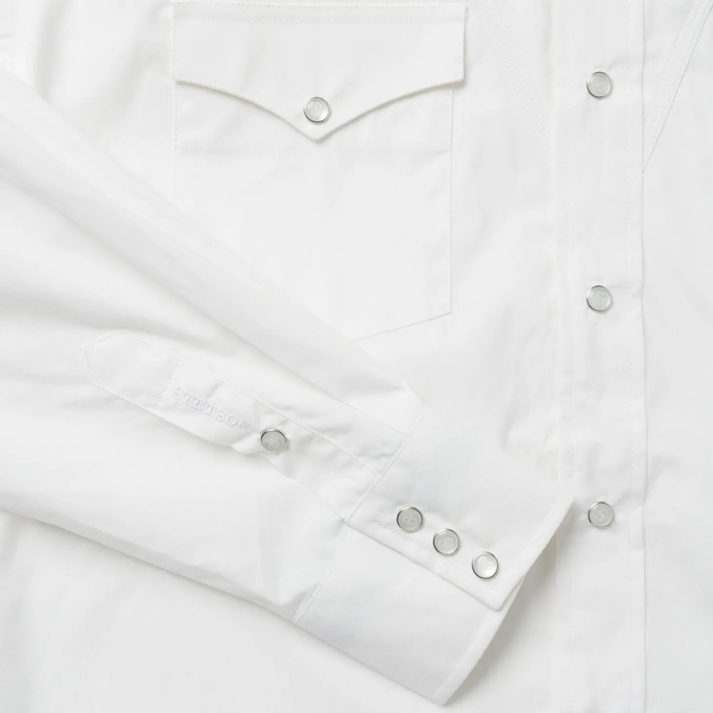 Classic Solid Snap Poplin Shirt In Optic White