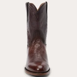 Clay Smooth Ostrich Roper Boots