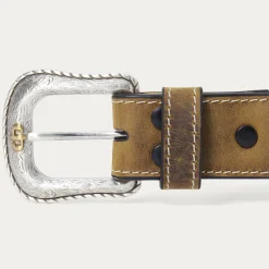 Contrast Stitch Western Tab Belt