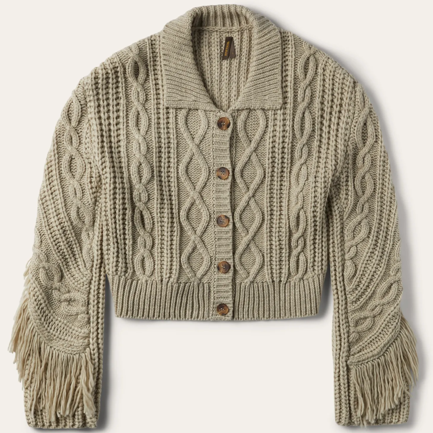 Cream Fringed Cardigan