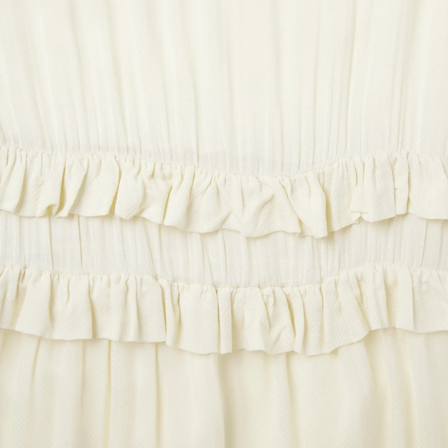 Cream Herringbone Dress