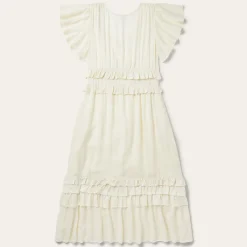 Cream Herringbone Dress