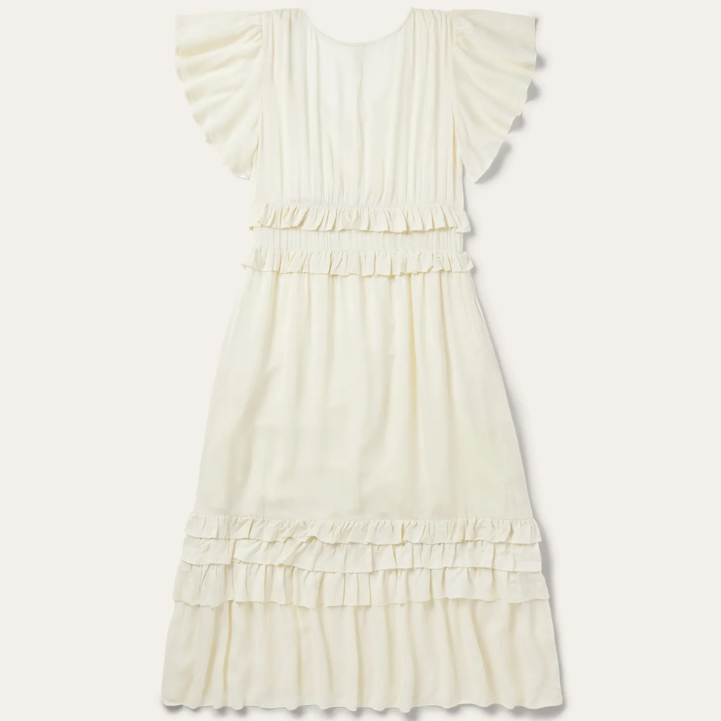 Cream Herringbone Dress