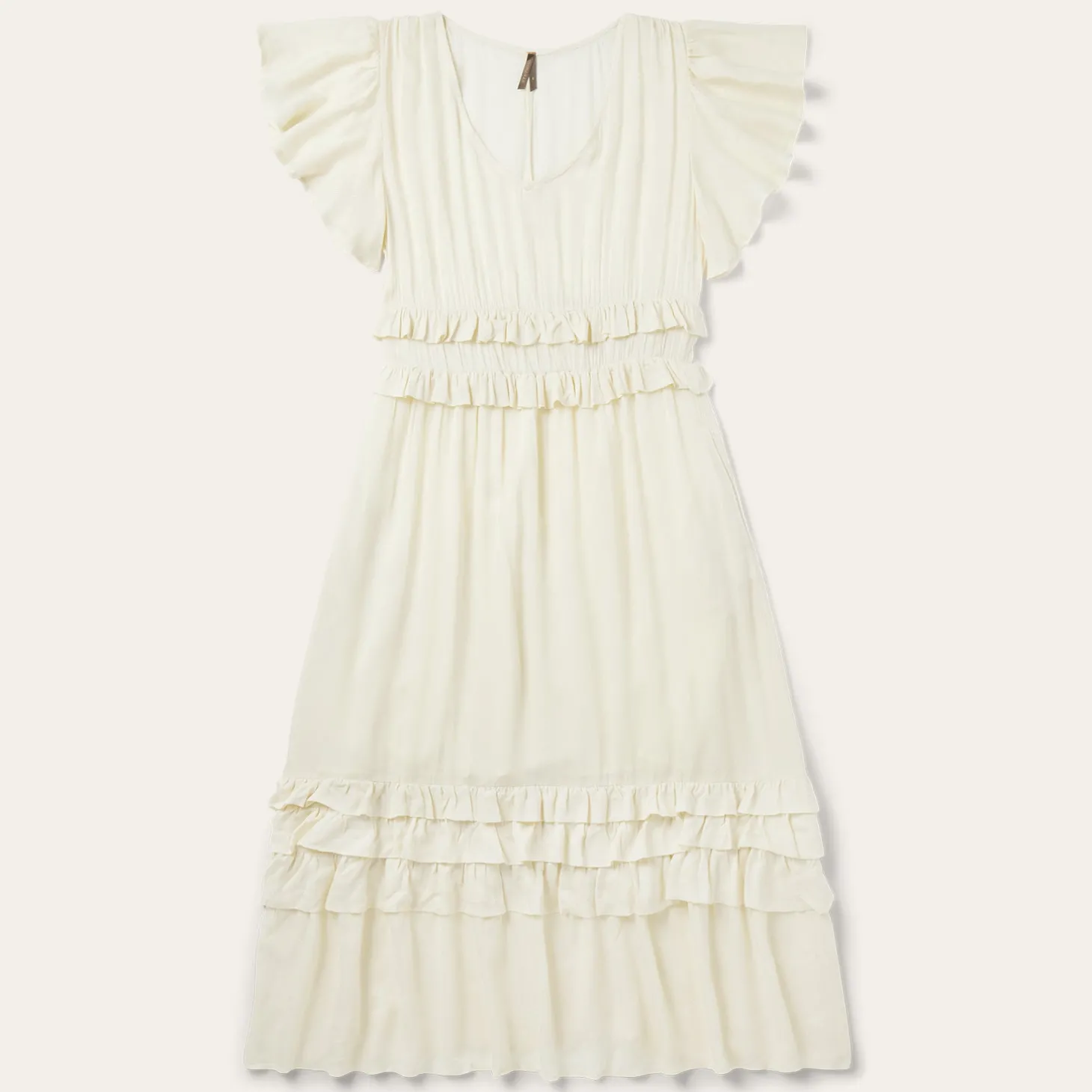 Cream Herringbone Dress