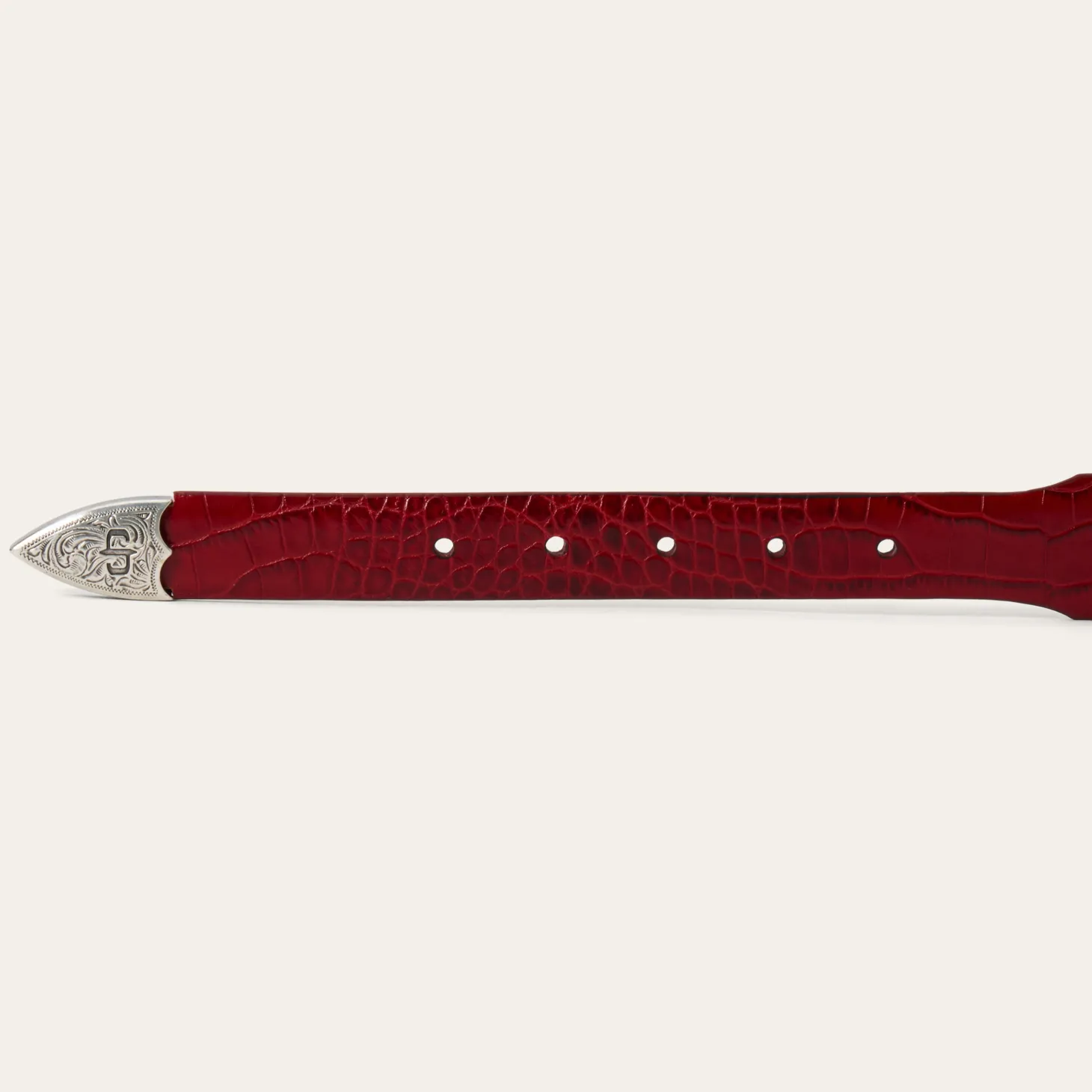 Croco Print Tapered Belt