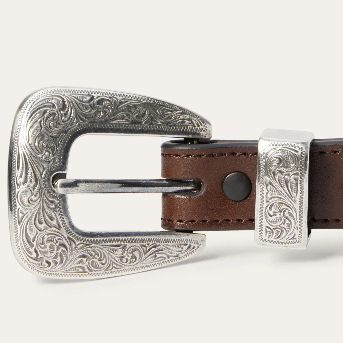 Croco Print Tooled Tapered Belt
