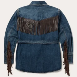 Dark Denim Fringe Jacket