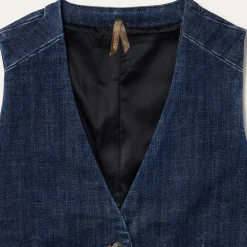 Dark Wash Stretch Denim Vest