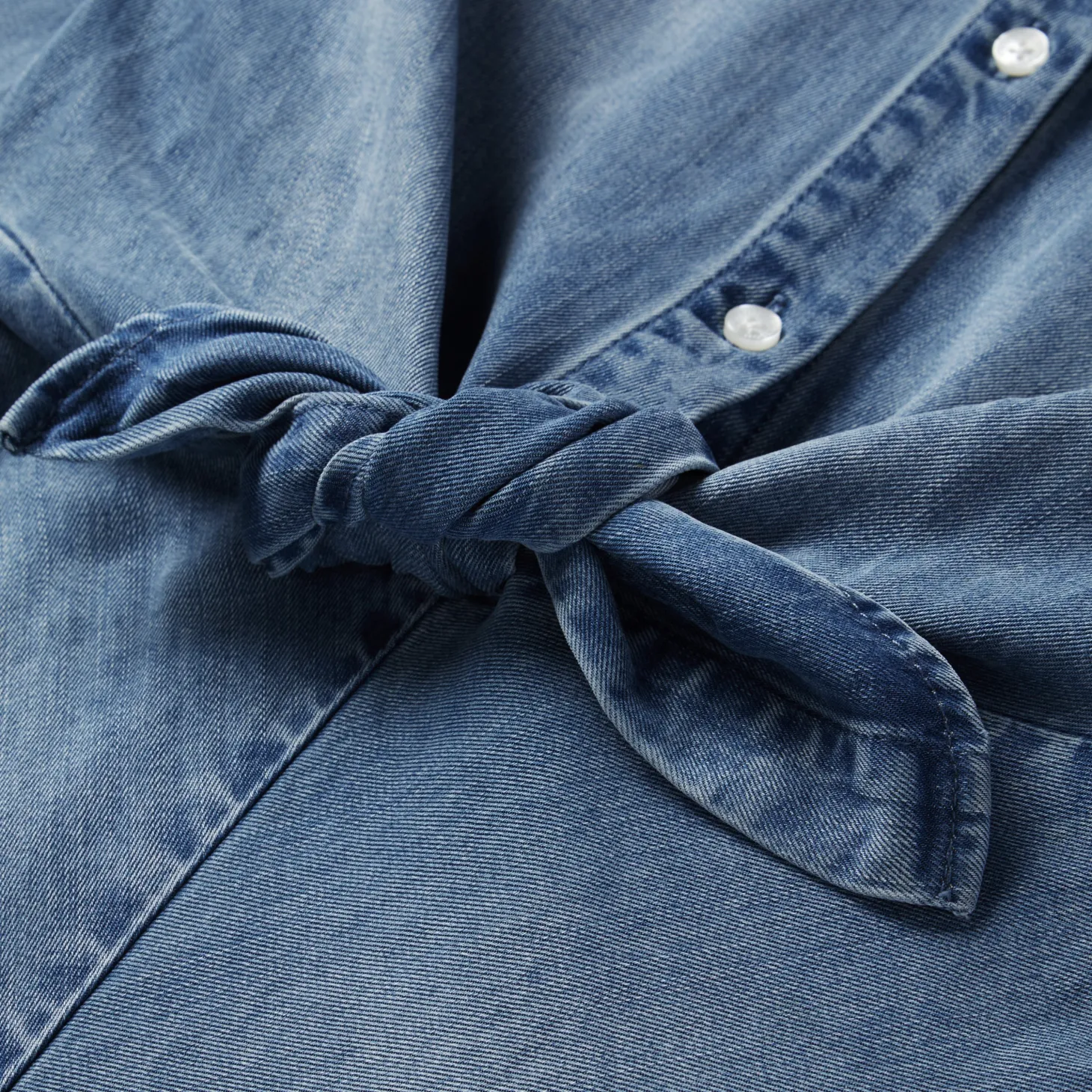 Denim Tie-Front Dress