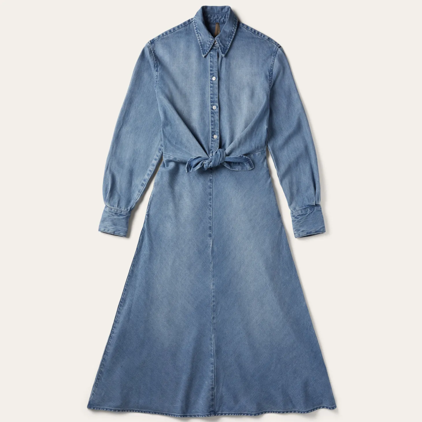 Denim Tie-Front Dress