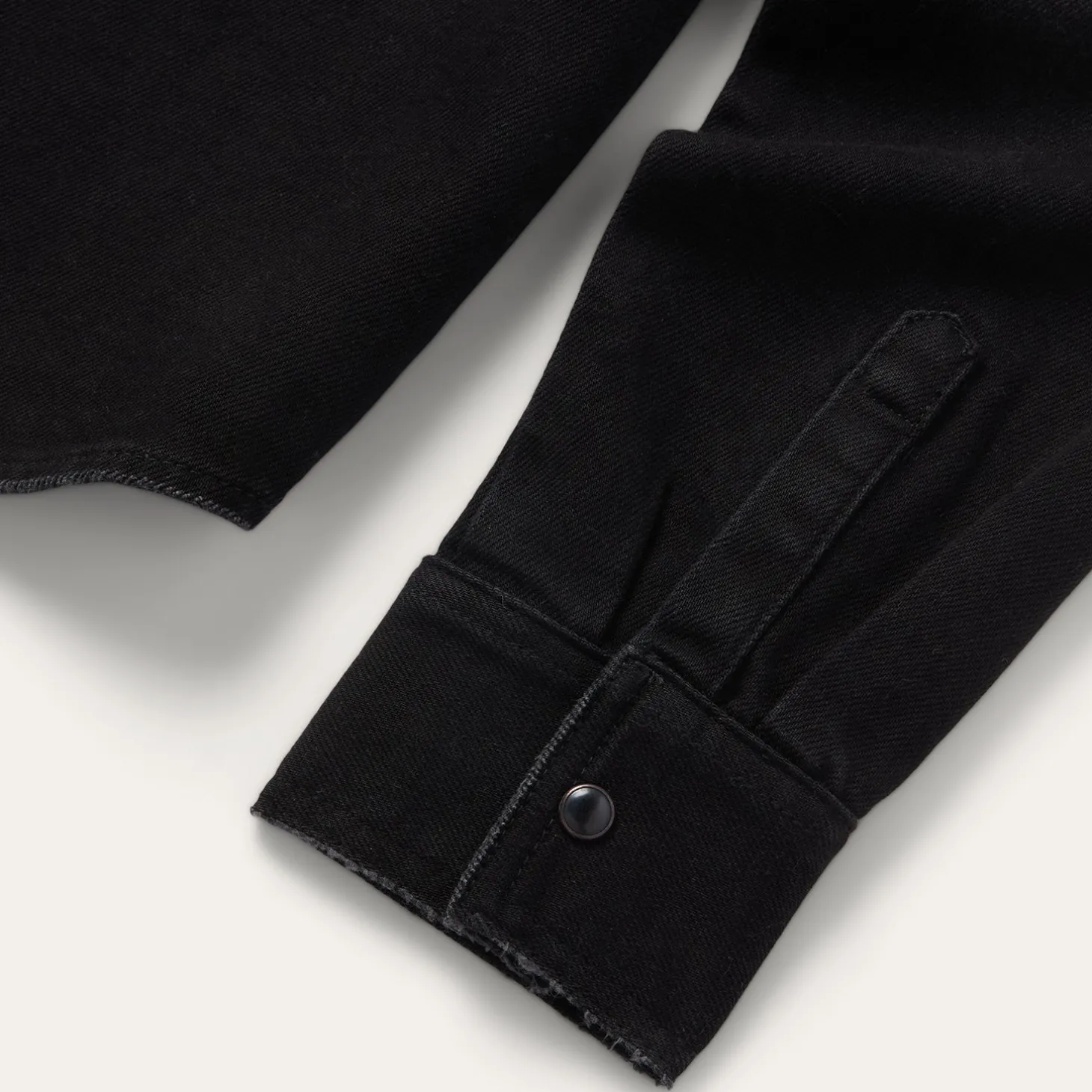 Embroidered Black Denim Shirt