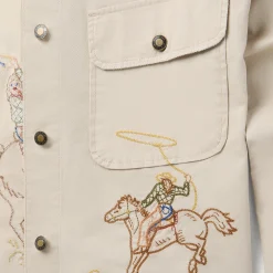 Embroidered Canvas Utility Jacket