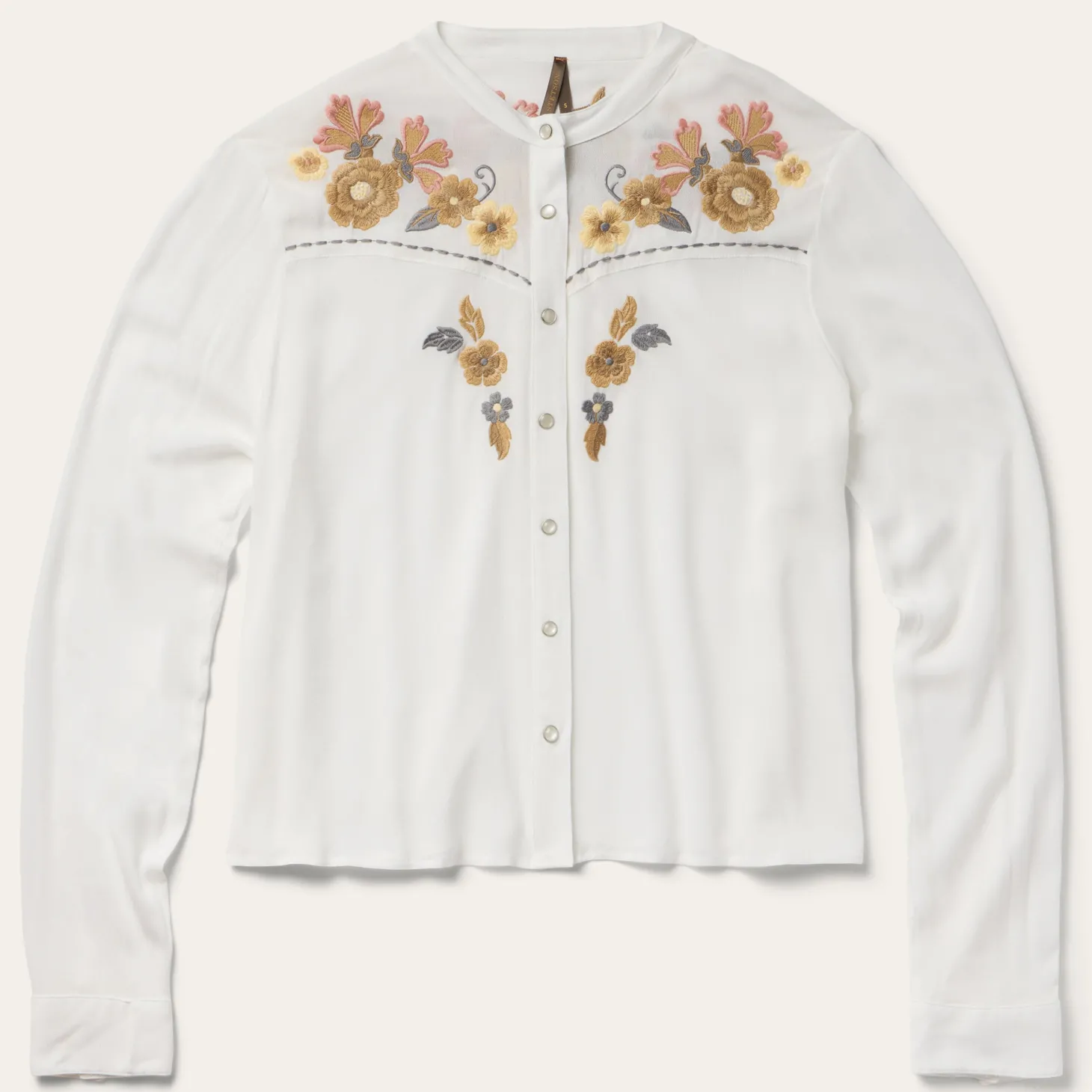 Embroidered Crepe Shirt