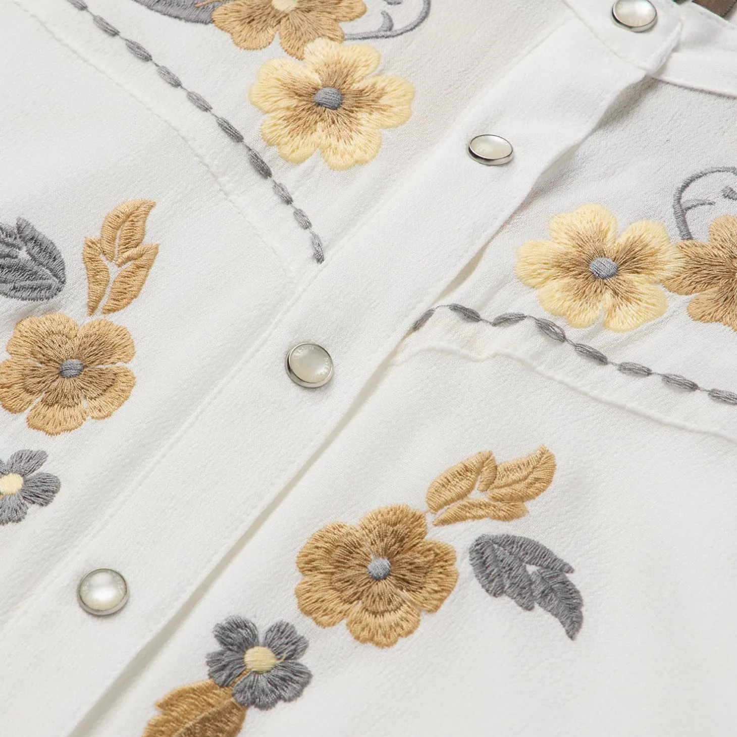 Embroidered Crepe Shirt
